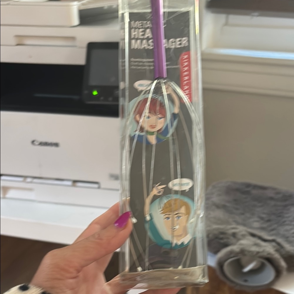 Metal Head Massager with Purple Handle